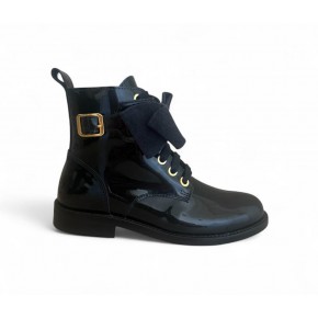 Leren lak veterboot - 8822 blu