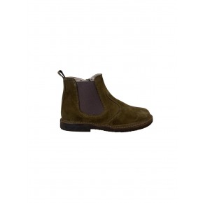 Suede olijfkleurige boot - 254043