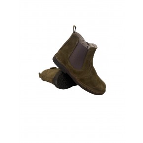 Suede olijfkleurige boot - 254043