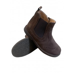 Suede donkerbruine boot - 250321