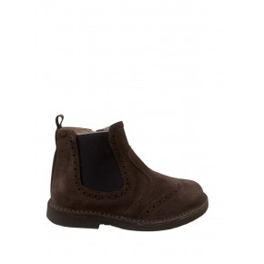 Suede donkerbruine boot - 250321
