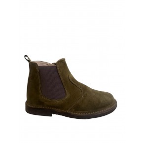 Suede olijfkleurige boot - 254043