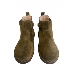 Suede olijfkleurige boot - 254043