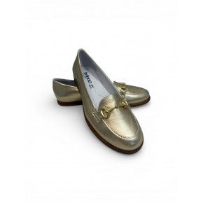 Gouden leren loafer - 9453