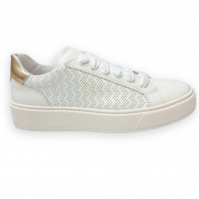 Witte leren sneaker met gouden detail - 1404SP