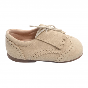 Beige Suède Brogue veterschoentje – 218