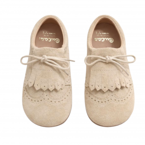 Beige Suède Brogue veterschoentje – 218