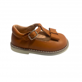 Cognac leren ballerina - 8860AE